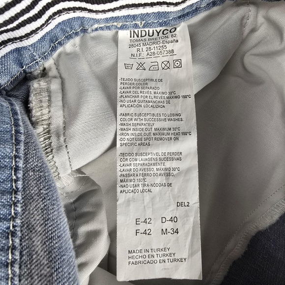 Tintoretto Pants Womens‎ 34 Blue Straight Leg Cotton Trousers Casual Made Turkey - Picture 14 of 16